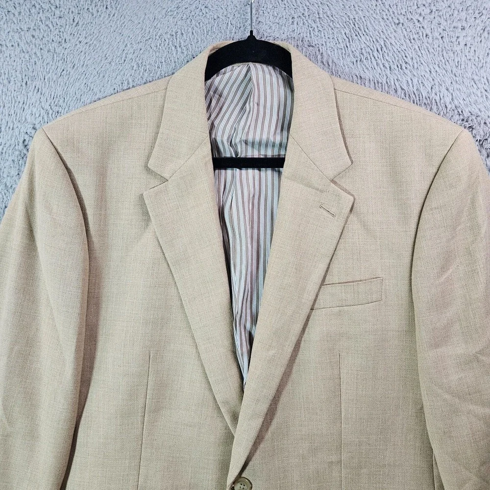 Lauren‎ Ralph Lauren Blazer Sport Coat Suit Men 43L 2-Button Beige